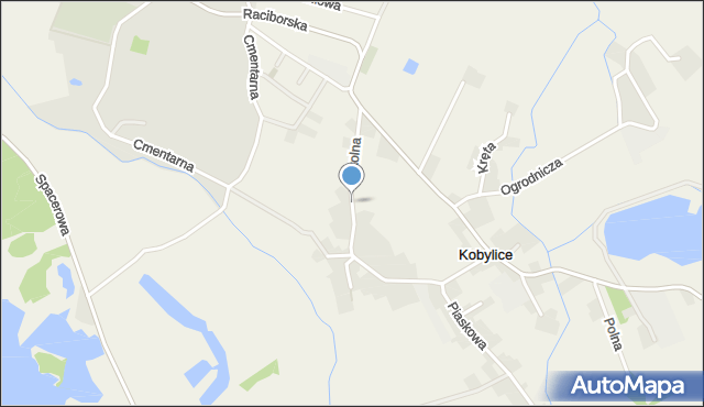Kobylice gmina Cisek, Szkolna, mapa Kobylice gmina Cisek