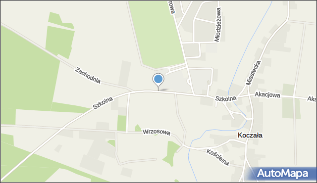 Koczała, Szkolna, mapa Koczała