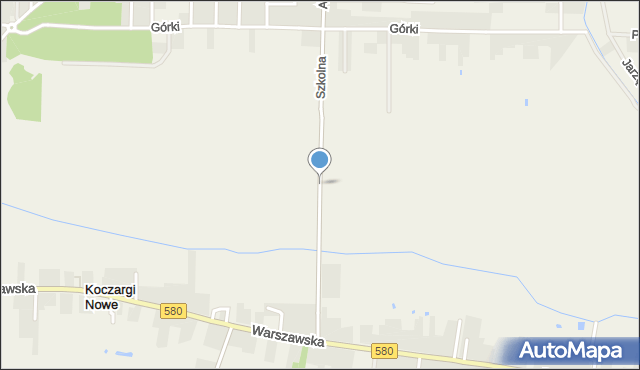 Koczargi Nowe, Szkolna, mapa Koczargi Nowe