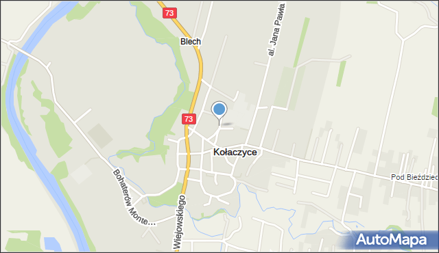 Kołaczyce, Szkolna, mapa Kołaczyce