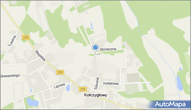 Kołczygłowy, Szkolna, mapa Kołczygłowy