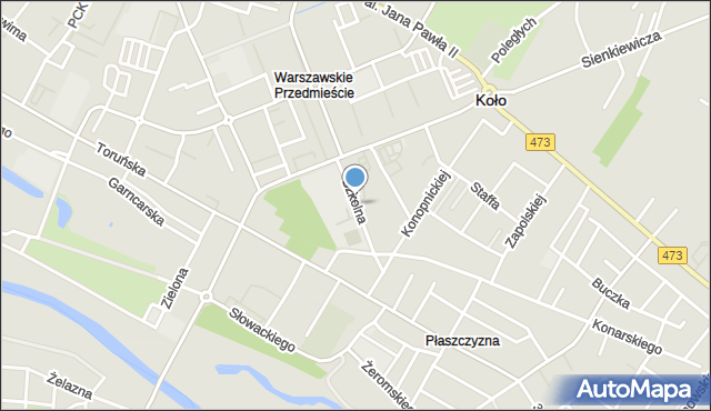 Koło, Szkolna, mapa Koło