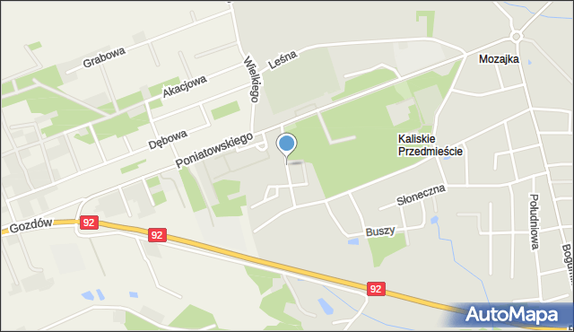 Koło, Szpitalna, mapa Koło