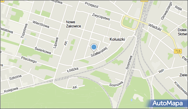 Koluszki, Szaflarskiej Danuty, mapa Koluszki
