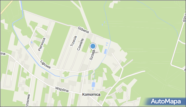 Komornica, Szósta, mapa Komornica