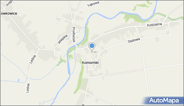 Komorniki gmina Strzeleczki, Szkolna, mapa Komorniki gmina Strzeleczki