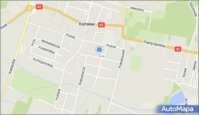 Końskie, Szwieca-Robota Waldemara, mapa Końskie