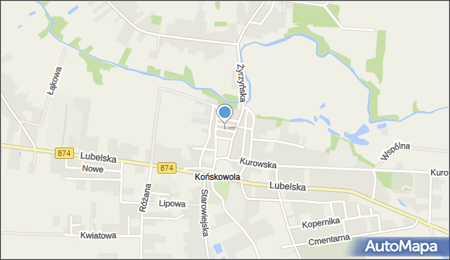 Końskowola, Szeroka, mapa Końskowola