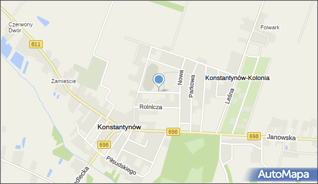 Konstantynów powiat bialski, Szkolna, mapa Konstantynów powiat bialski