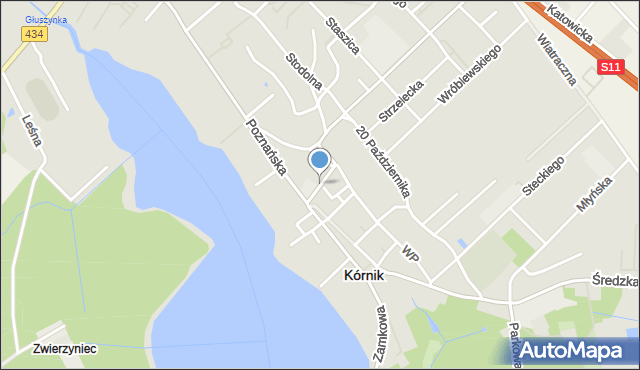 Kórnik, Szkolna, mapa Kórnik