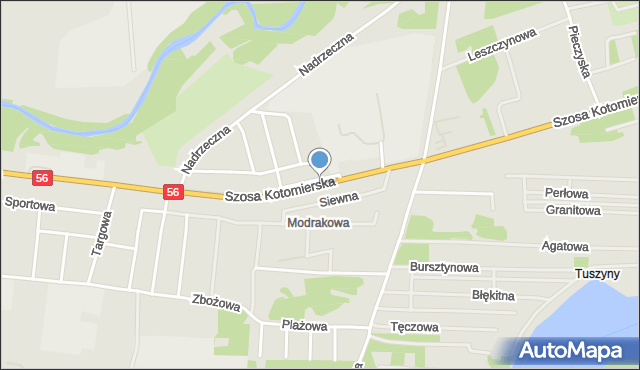 Koronowo powiat bydgoski, Szosa Kotomierska, mapa Koronowo powiat bydgoski