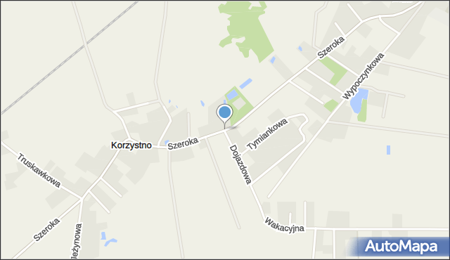 Korzystno, Szeroka, mapa Korzystno