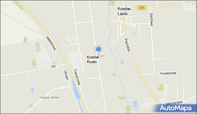 Kosów Lacki, Szkolna, mapa Kosów Lacki