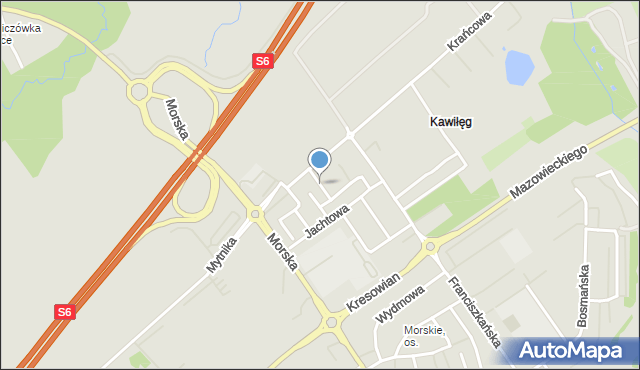 Koszalin, Szyprów, mapa Koszalina