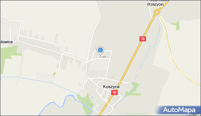 Koszyce powiat proszowicki, Szkolna, mapa Koszyce powiat proszowicki