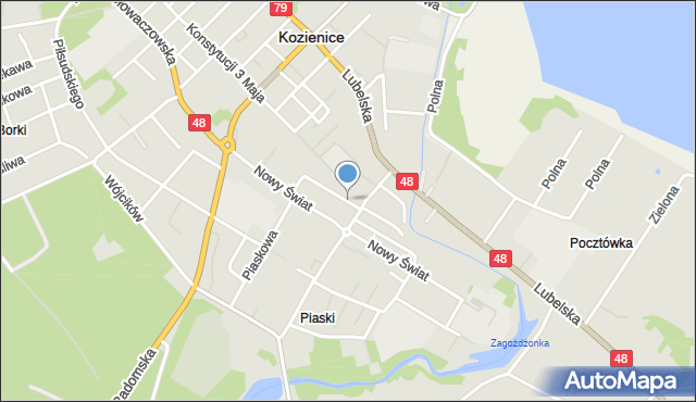 Kozienice, Szpitalna, mapa Kozienice