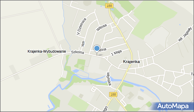 Krajenka, Szkolna, mapa Krajenka