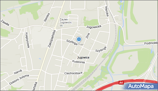 Kraków, Szyllinga Antoniego, gen., mapa Krakowa