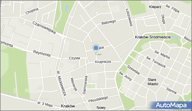 Kraków, Szujskiego Józefa, mapa Krakowa