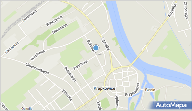 Krapkowice, Szkolna, mapa Krapkowice