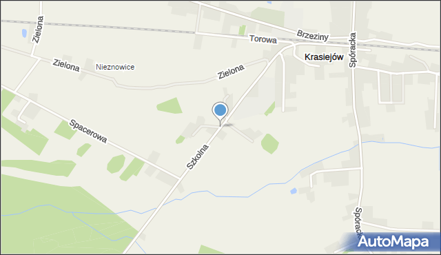 Krasiejów, Szkolna, mapa Krasiejów