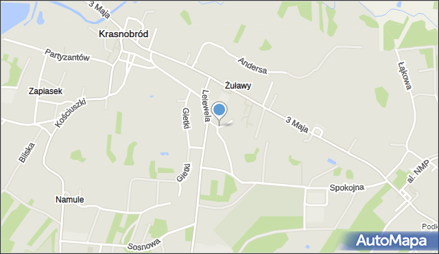 Krasnobród, Szkolna, mapa Krasnobród