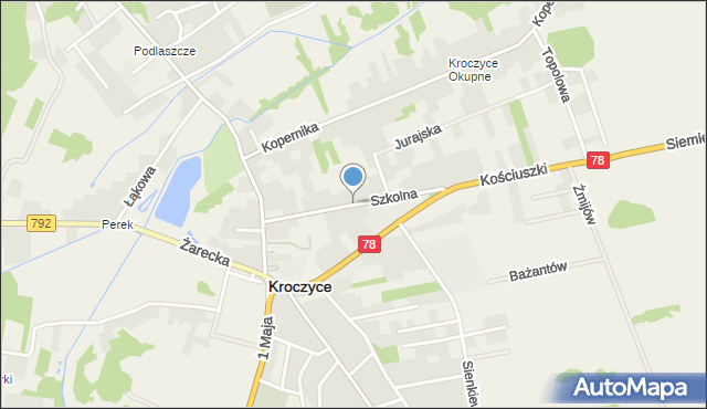 Kroczyce, Szkolna, mapa Kroczyce