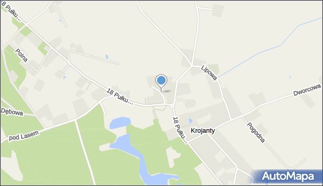 Krojanty, Szkolna, mapa Krojanty