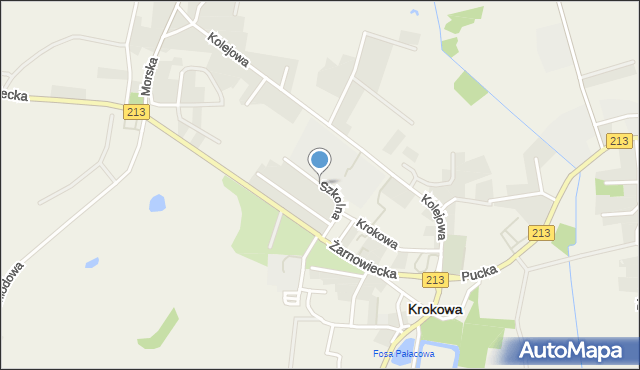 Krokowa, Szkolna, mapa Krokowa