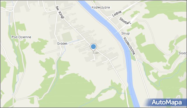 Krościenko nad Dunajcem, Szafera Władysława, prof., mapa Krościenko nad Dunajcem