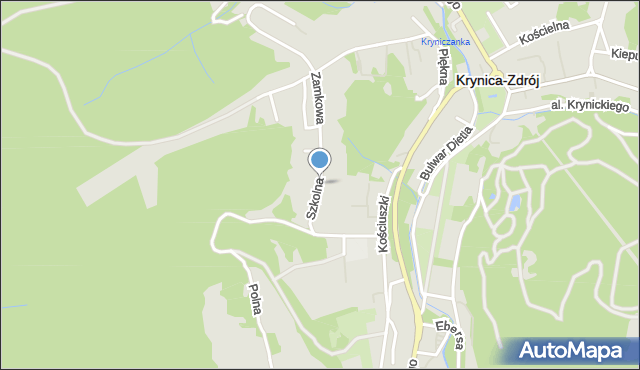 Krynica-Zdrój, Szkolna, mapa Krynica-Zdrój