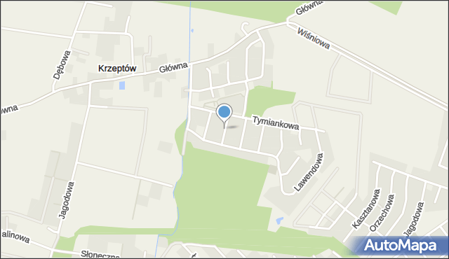 Krzeptów, Szałwiowa, mapa Krzeptów