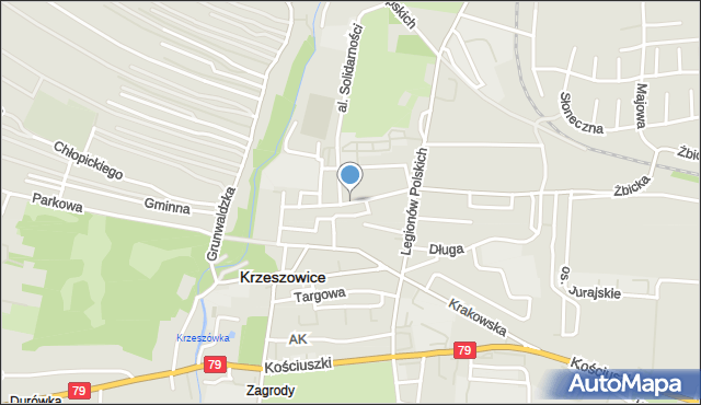 Krzeszowice, Szkolna, mapa Krzeszowice