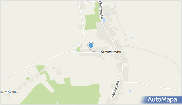 Krzywiczyny, Szymonkowska, mapa Krzywiczyny