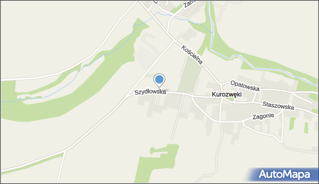 Kurozwęki, Szydłowska, mapa Kurozwęki