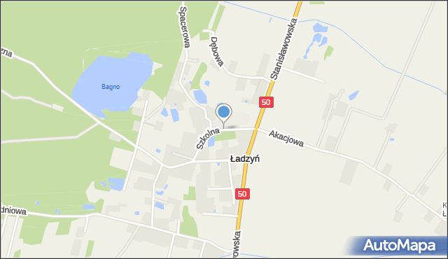 Ładzyń, Szkolna, mapa Ładzyń