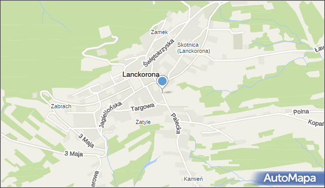 Lanckorona, Szkolna, mapa Lanckorona