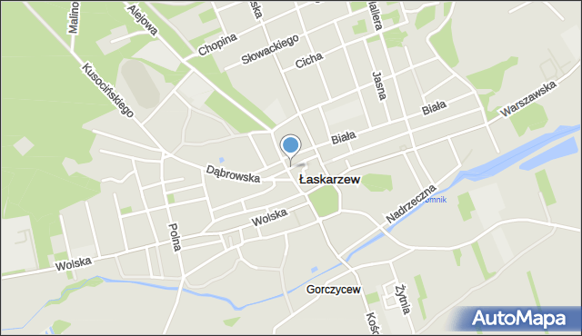 Łaskarzew, Szkolna, mapa Łaskarzew