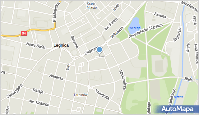 Legnica, Szkolna, mapa Legnicy