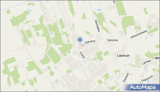 Leoncin, Szkolna, mapa Leoncin