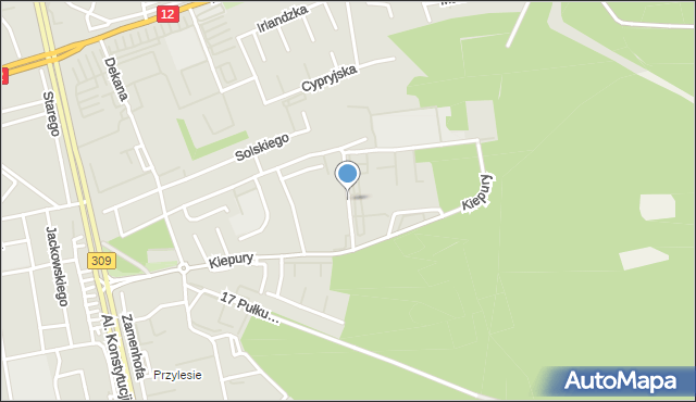 Leszno, Szpitalna, mapa Leszno