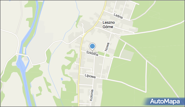 Leszno Górne, Szkolna, mapa Leszno Górne