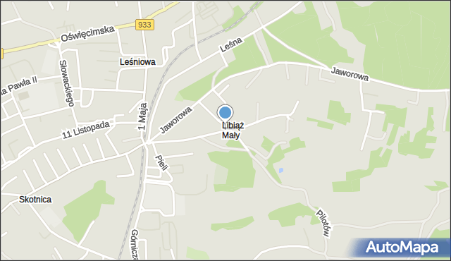 Libiąż, Szybowcowa, mapa Libiąż