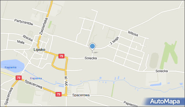 Lipsko, Szpitalna, mapa Lipsko