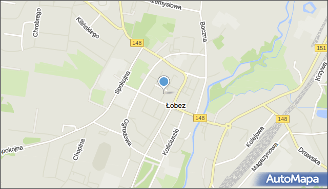 Łobez, Szkolna, mapa Łobez