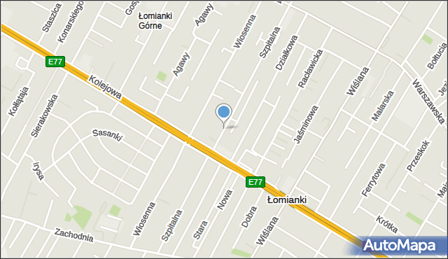 Łomianki, Szpitalna, mapa Łomianki