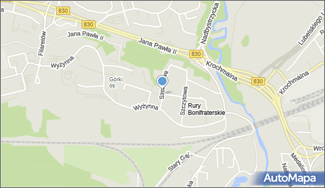 Lublin, Szczytowa, mapa Lublina