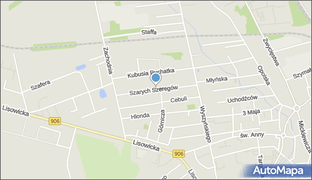 Lubliniec, Szarych Szeregów, mapa Lubliniec
