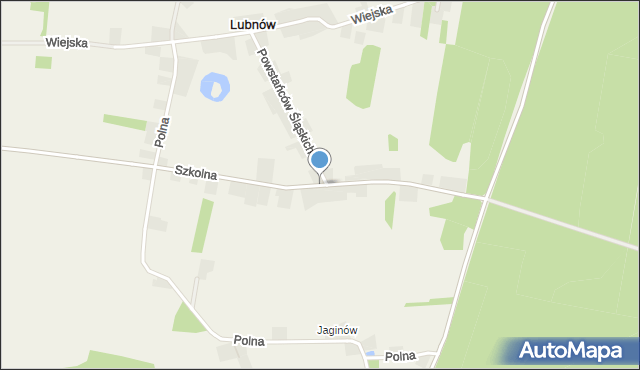 Lubnów gmina Pokój, Szkolna, mapa Lubnów gmina Pokój