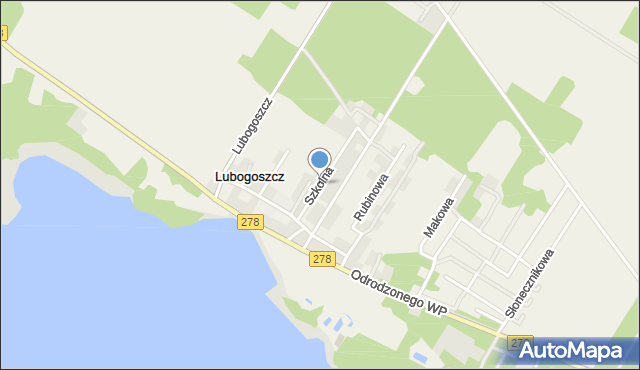 Lubogoszcz gmina Sława, Szkolna, mapa Lubogoszcz gmina Sława